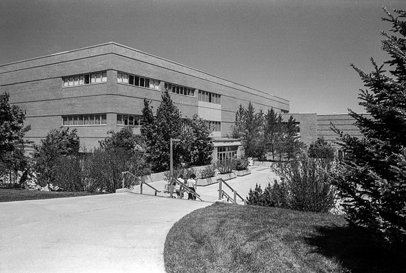 A view of the David O. McKay Library on Campus