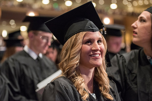 Graduates of Brigham Young University-Idaho at Convocation ceremony of the Spring 2016 semester. Photo by Ryan Chase.