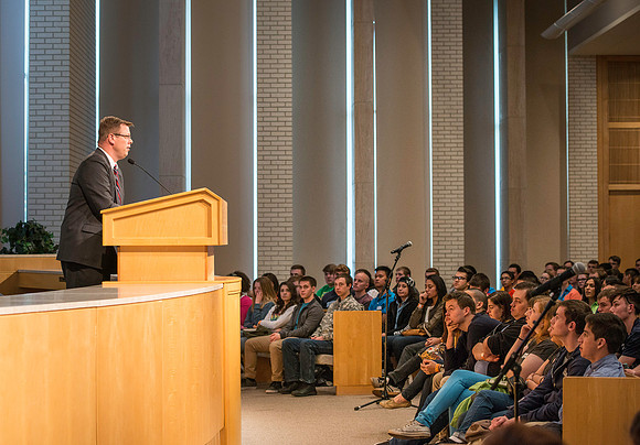 President Gilbert welcomes new students and their parents to BYU-Idaho.