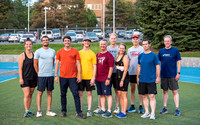 Faculty and community members of BYUI at Speed and Agility triathlete trannings at the stadium.