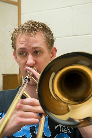 Students make use of the individual practice rooms in the Snow Building.