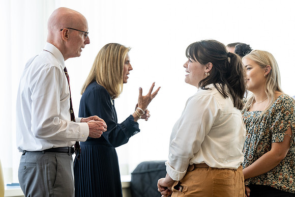 A reception for President Henry J Eyring and his wife Kelly to express their gratitude to employees of BYU-Idaho.