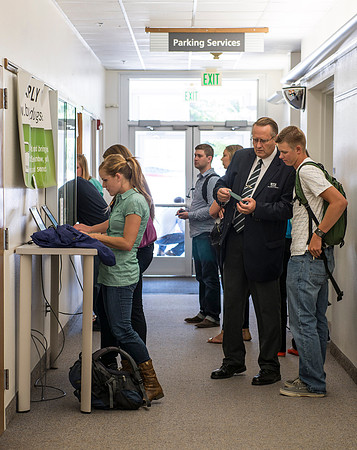 Pick up your parking stickers at Parking Services in the Kimball Building.