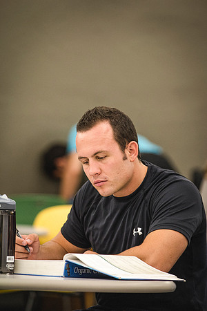 Students study in the Library Commons of the David O. McKay Library
