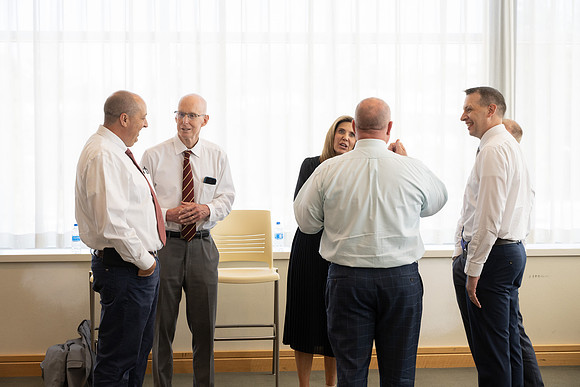 A reception for President Henry J Eyring and his wife Kelly to express their gratitude to employees of BYU-Idaho.