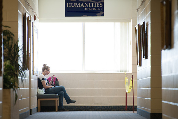 Students on Campus in the first week of Spring Semester.