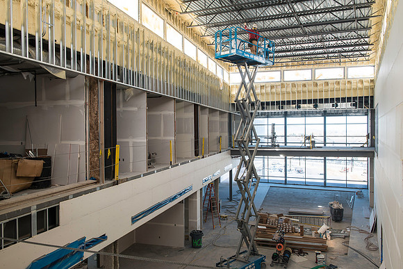 Construction continues on the new Science Technology Building.