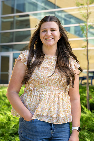 Student on campus for Admissions Viewbook.