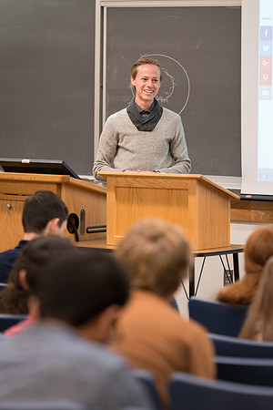 Teacher Assistant, Bobby Holder, discusses with his class about deviating from the norm and the effect it can have on society.