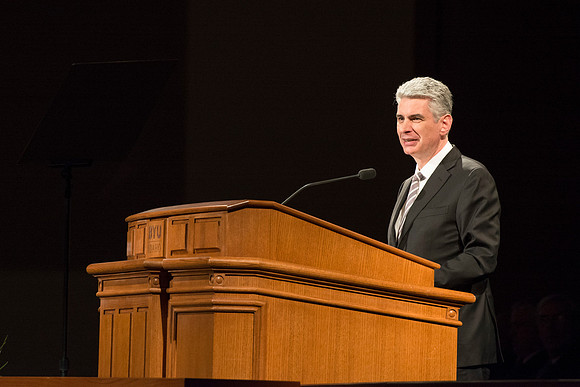 Geral Causse, Presiding Bishop, speaks at BYU-Idaho Devotional.