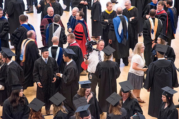 Students of Brigham Young University-Idaho prior to convocation of the Spring 2016 semester. Photo by Ryan Chase.