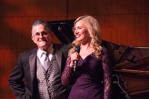 Marvin Goldstein and Vanessa Joy perform in the Barrus Concert Hall during education week at BYU-Idaho.