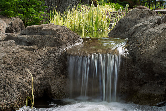 Water features in the Ricks Horticulture Gardens create a place of peace and tranquility.