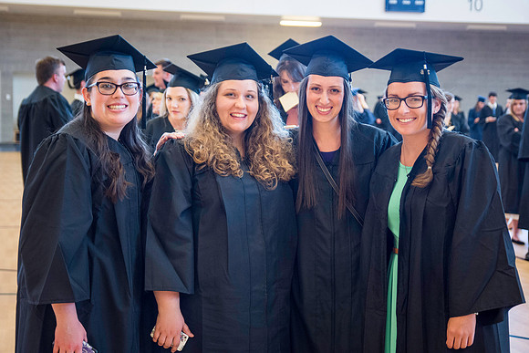 Graduates before the commencement ceremony.