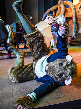 The theatre department's dress rehearsal of the Wind in the Willows in the Snow Drama Theatre.