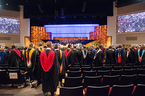 Graduation begins in the I-Center.