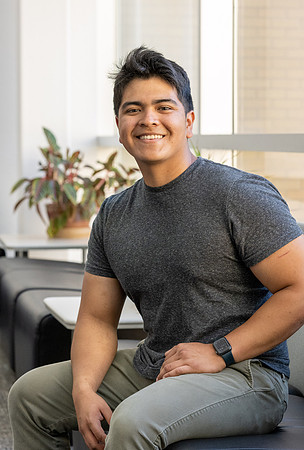 Student on campus for Admissions Viewbook.