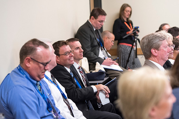 Faculty participate in breakout sessions as part of the Online Learning & Teaching Conference. Jason Earl