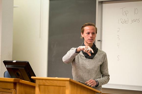 Teacher Assistant, Bobby Holder, discusses with his class about deviating from the norm and the effect it can have on society.