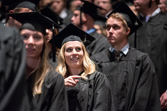 Students of Brigham Young University-Idaho at graduation of the Spring 2016 semester. Photo by Ryan Chase.