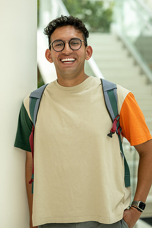 Student on campus for Admissions Viewbook.