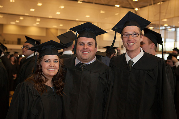 Students gather outside the I-Center before Commencement begins. Photo by Tyler Rickenbach.