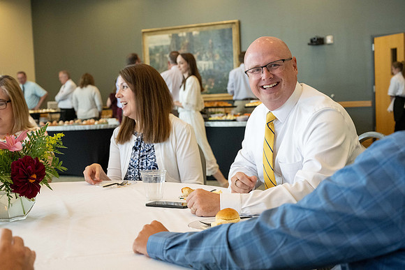 A reception for President Henry J Eyring and his wife Kelly to express their gratitude to employees of BYU-Idaho.