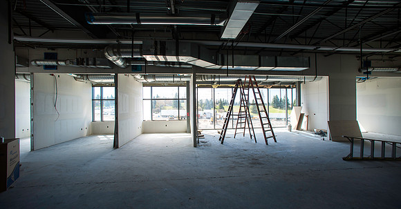 Construction continues on the new Science Technology Building. Offices on the South side of the building will have a Temple view.