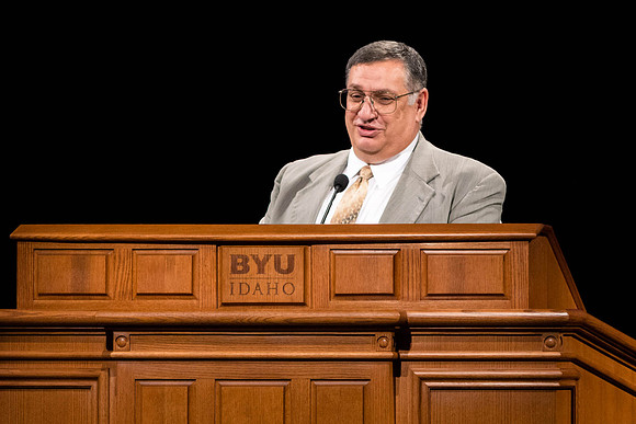 Elder Alan J. Webb speaks at Devotional, held in the Brigham Young University-Idaho Center, about the importance of acting on the invitations of the Lord.