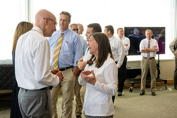 A reception for President Henry J Eyring and his wife Kelly to express their gratitude to employees of BYU-Idaho.