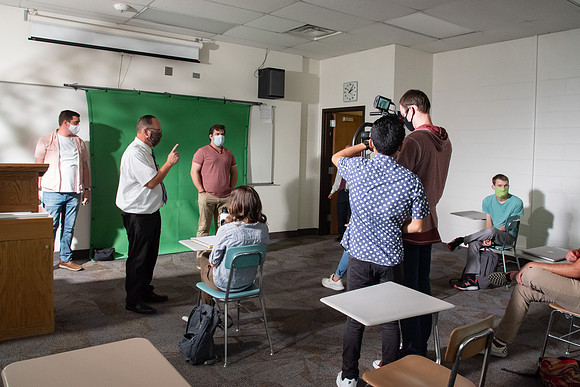 Video production of Vice President, Kelly Burgener, showing what classes will be like during Fall 2020 semester.