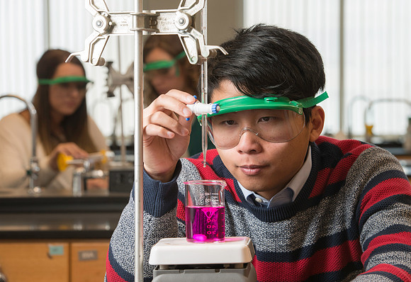 Kelsey Turner, Venessa Butikofer and Taylor Lau: Ready to Learn in a Chemistry Lab.