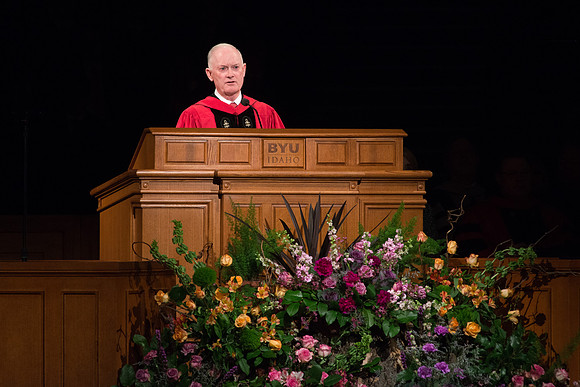 Elder Kim B. Clark, Commissioner of Church Education speaks at BYU-Idaho Commencement.