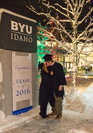 College of Agriculture and Life Sciences Convocation in the Byu-Idaho Center. Congratulation Kiss!