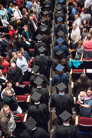 BYU-Idaho graduates walk in during processional.