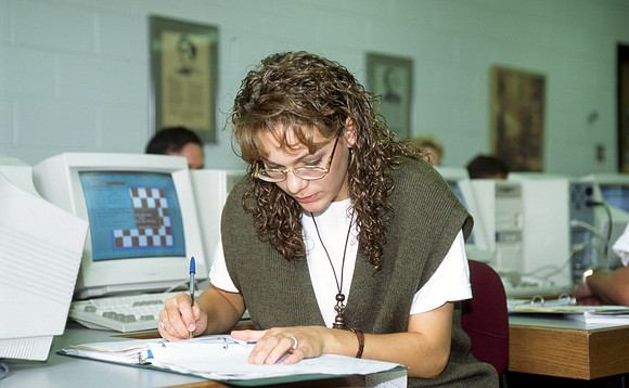 Student in an English class