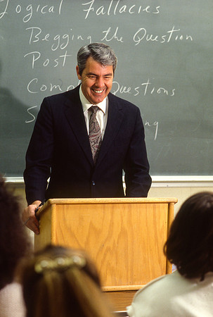 Ron Messer in an english class