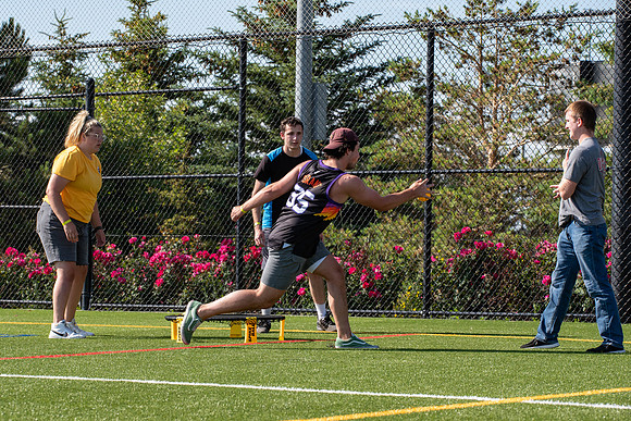 Students have fun at Rec Fest, particpate in many activites, including Mud Volleyball, Ropes course, slip and slide, and more.
