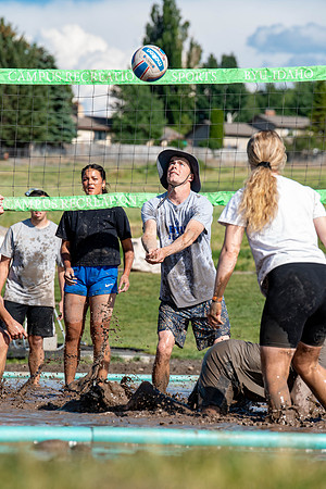 Students have fun at Rec Fest, particpate in many activites, including Mud Volleyball, Ropes course, slip and slide, and more.