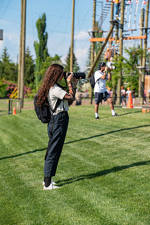 Students have fun at Rec Fest, particpate in many activites, including Mud Volleyball, Ropes course, slip and slide, and more.