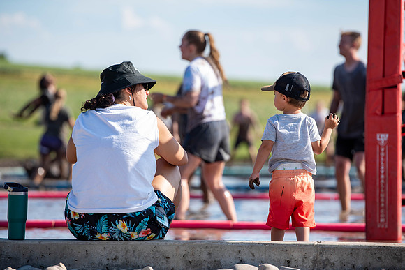 Students have fun at Rec Fest, particpate in many activites, including Mud Volleyball, Ropes course, slip and slide, and more.