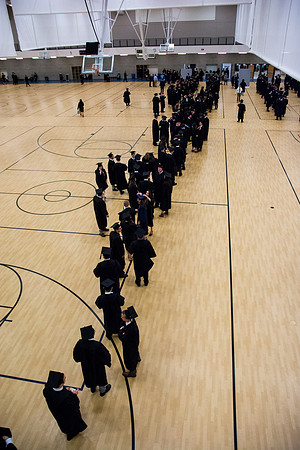 Graduates begin to line up for Processional.