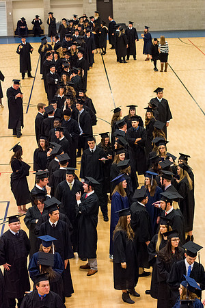 Graduates begin to line up for Processional.
