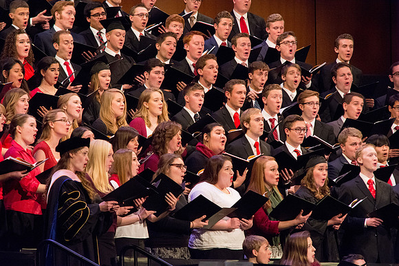 The BYU-Idaho Choir sings at Commencement.