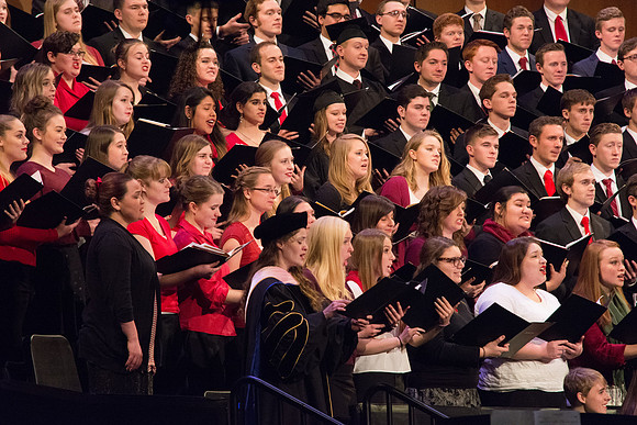 The BYU-Idaho Choir sings at Commencement.