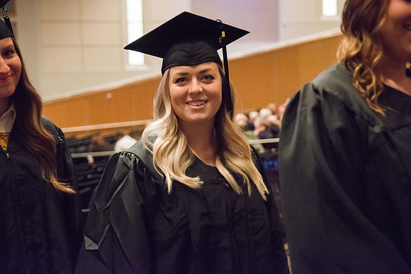 Graduates participate in Recessional as they prepare to go to Convocation.