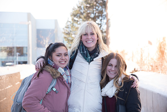 Even though temperatures are low, these ladies still are excited to be back in school.