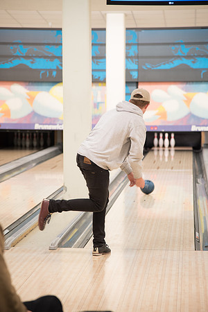 Students play a game of bowling before being swamped with homework.