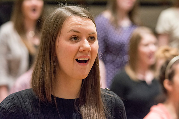 Randall Kempton instructs the talented students who make up the Collegiate Singers at BYU-Idaho.