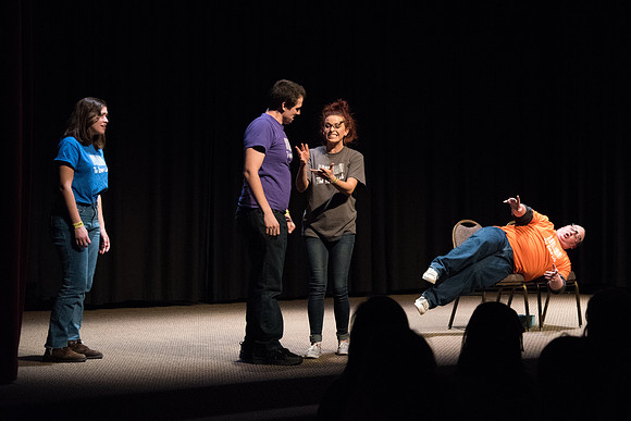 Students of BYU-Idaho perform a comedy show for I-Night.